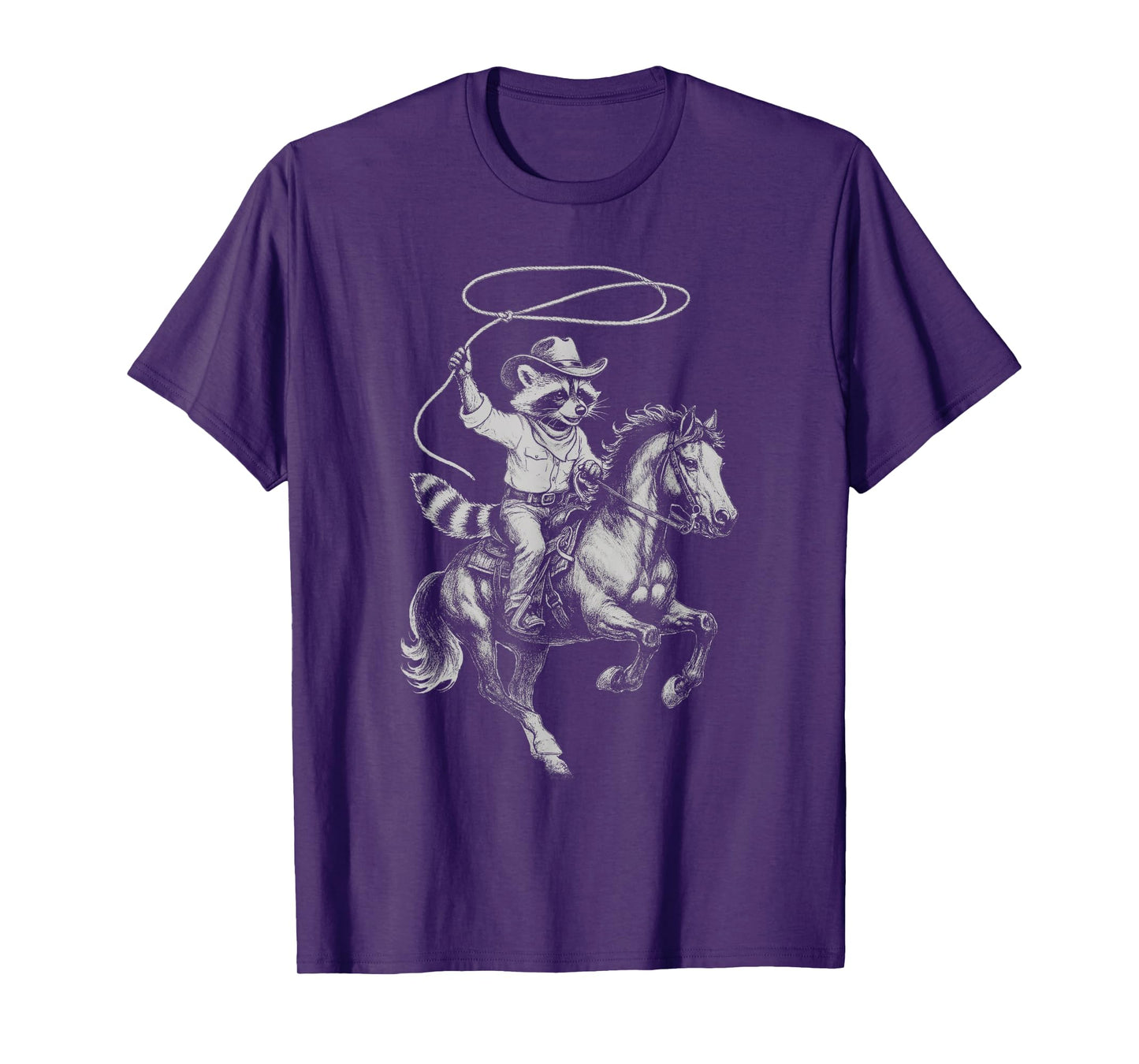 Vintage Raccoon Cowboy Western Country T-Shirt
