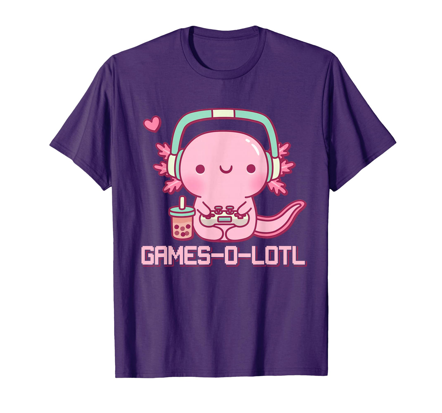 Gamesolotl Axolotl Video Games Kawaii Anime Gamer Boys Girls T-Shirt