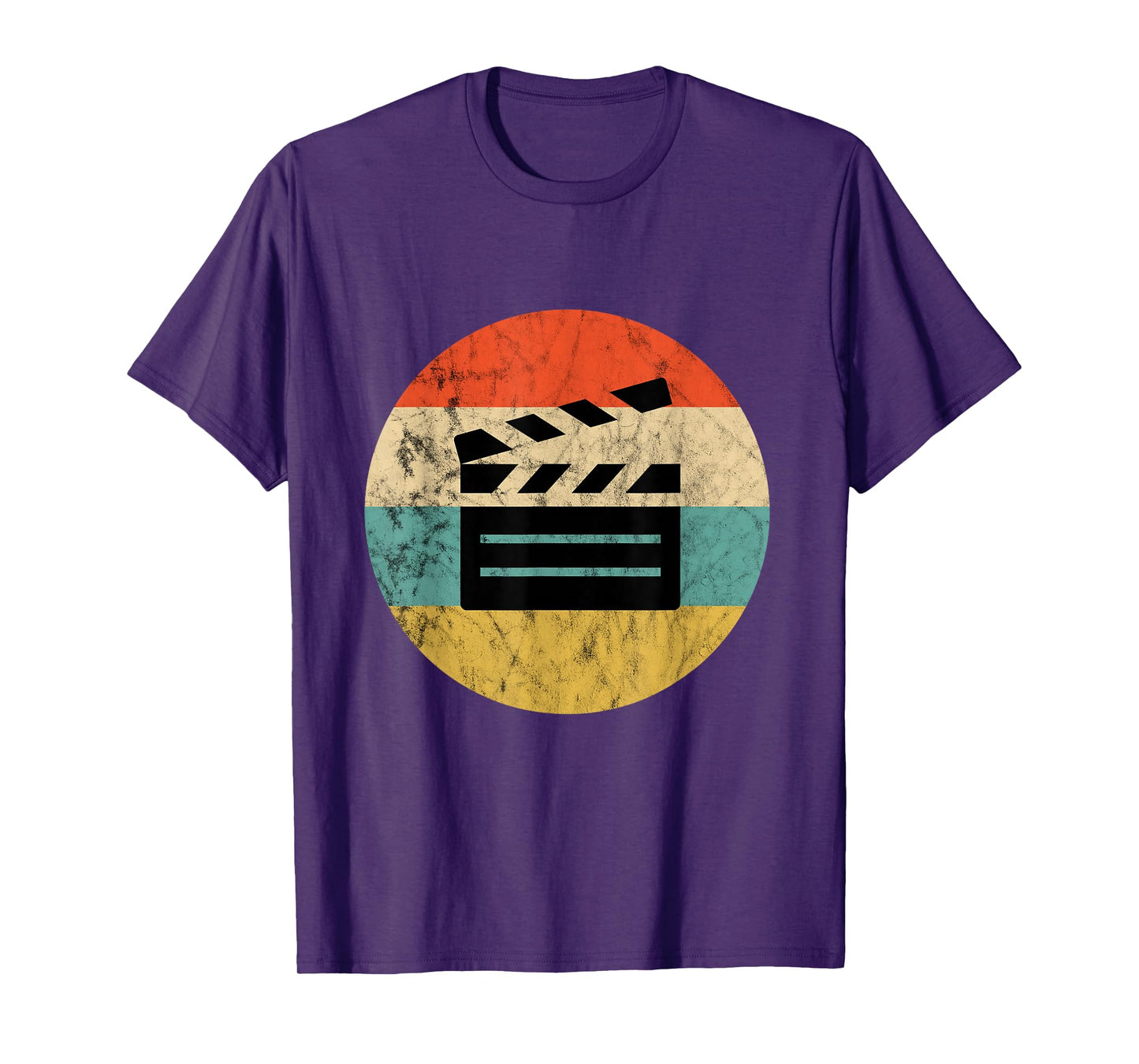 Filmmaker Clapboard Film Director Lover Retro Vintage Sunset T-Shirt