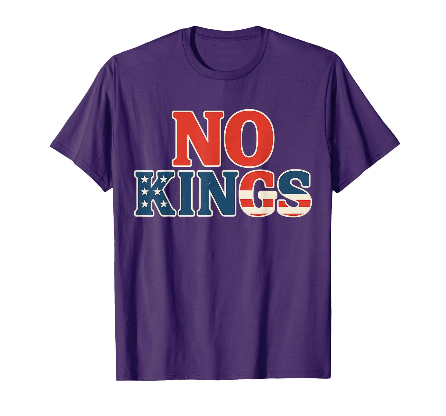 No Kings Patriotic American Equality Protest Design T-Shirt