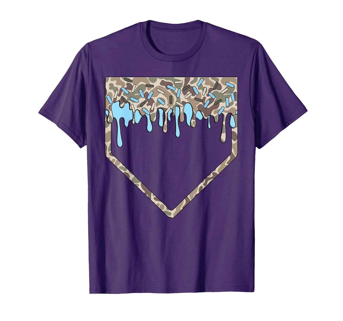 Baseball Drip Camo Baseball Home Plate Boys Sports Game Day T-Shirt