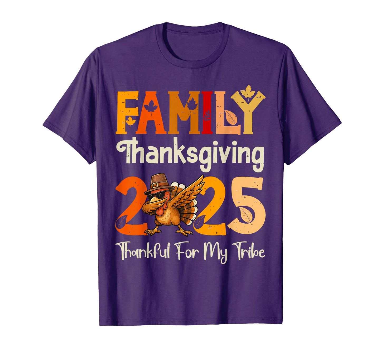 Family Thanksgiving 2025 Crew Dabbing Turkey Group Matching T-Shirt