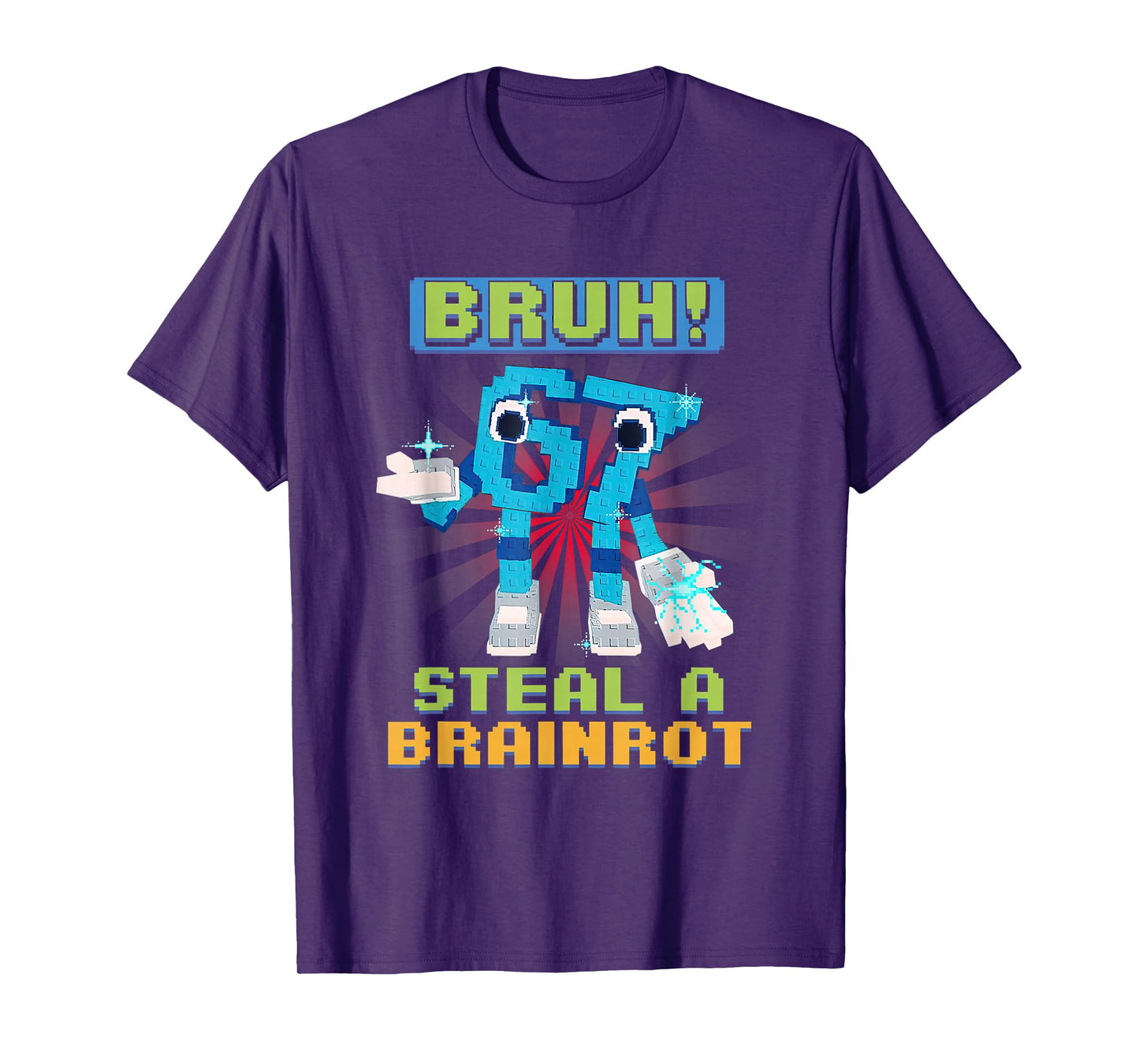 Funny Pixel Meme Bruh 67 Steal a Brainrot T-Shirt