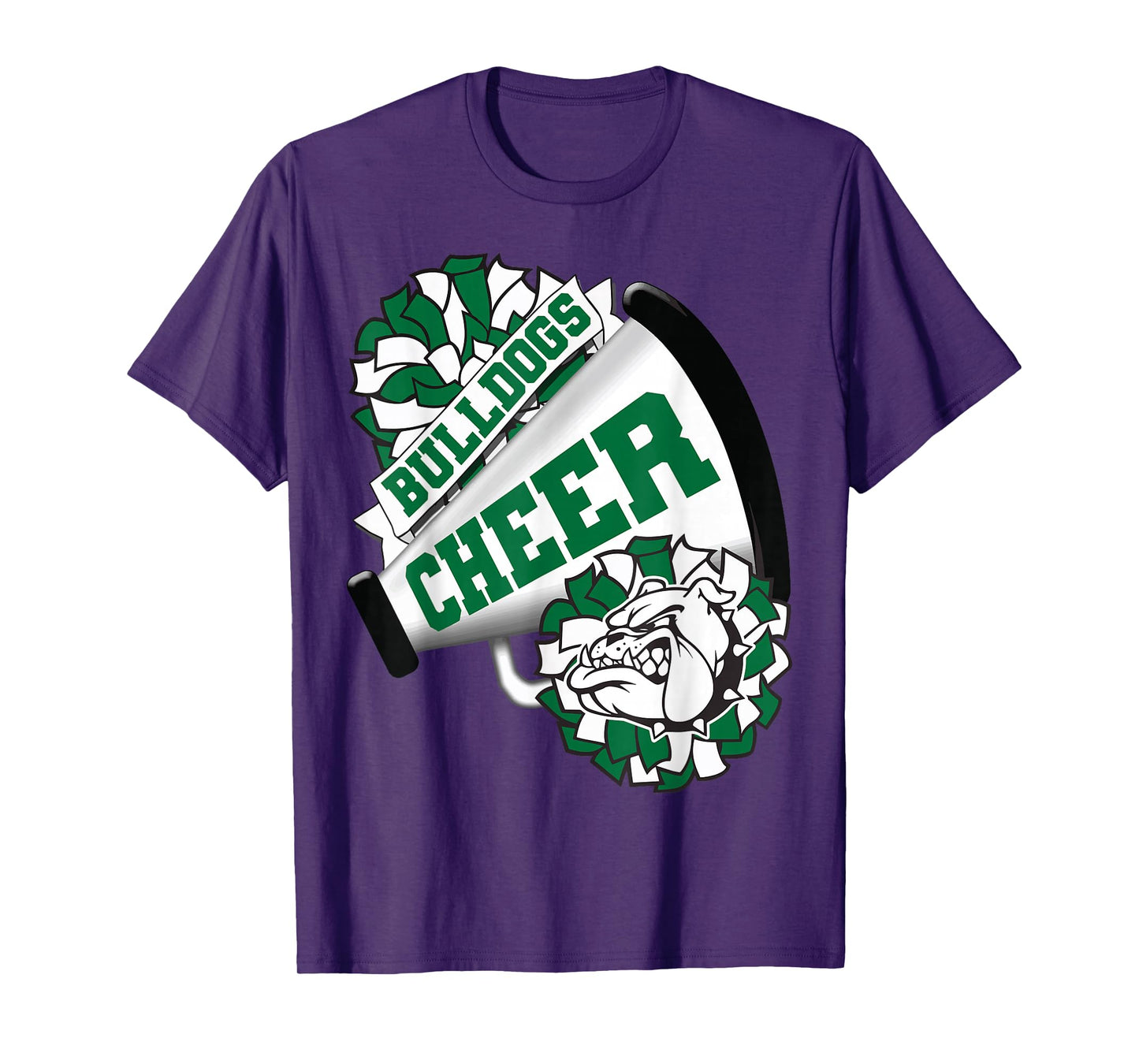Bulldogs Cheerleading Back To School Cheer Team Spirit Green T-Shirt