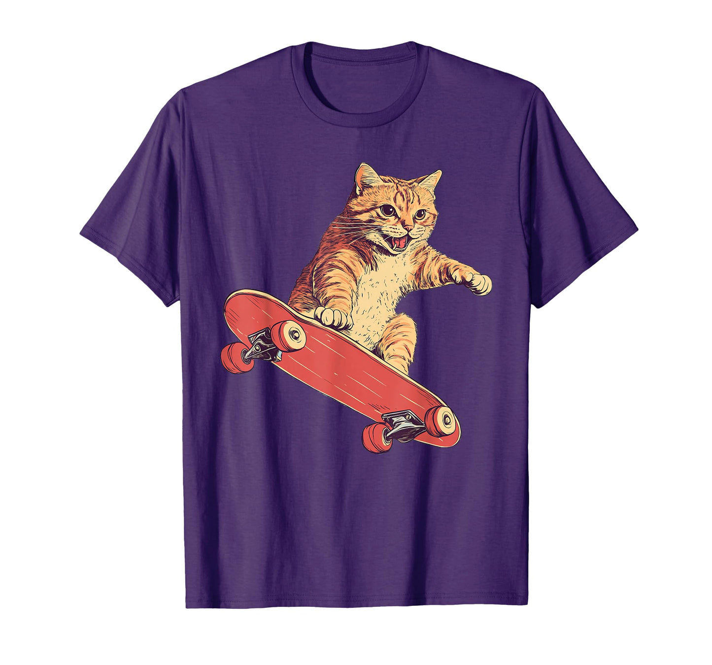 Funny Cat On A Skateboard Skateboarding T-Shirt