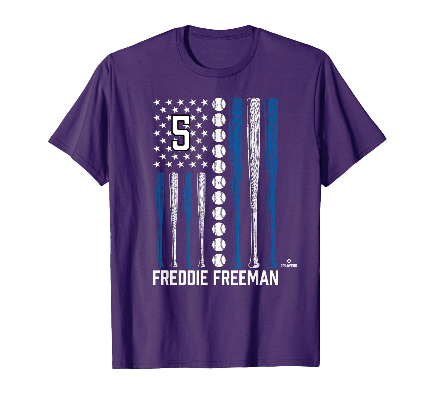 Baseball American Flag Freddie Freeman Los Angeles Baseball T-Shirt