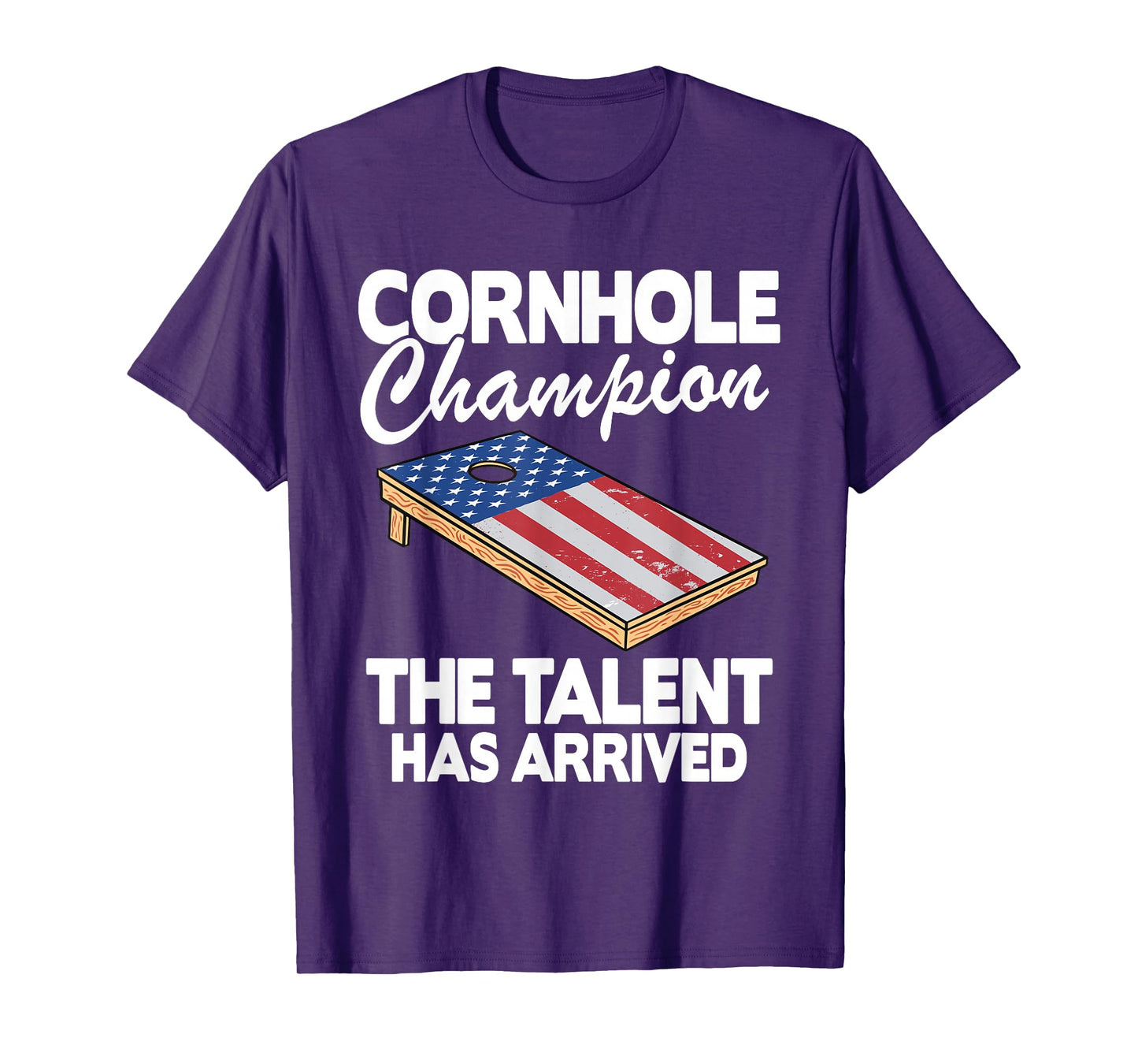 Cornhole Champion American Flag Board Funny Cornhole T-Shirt