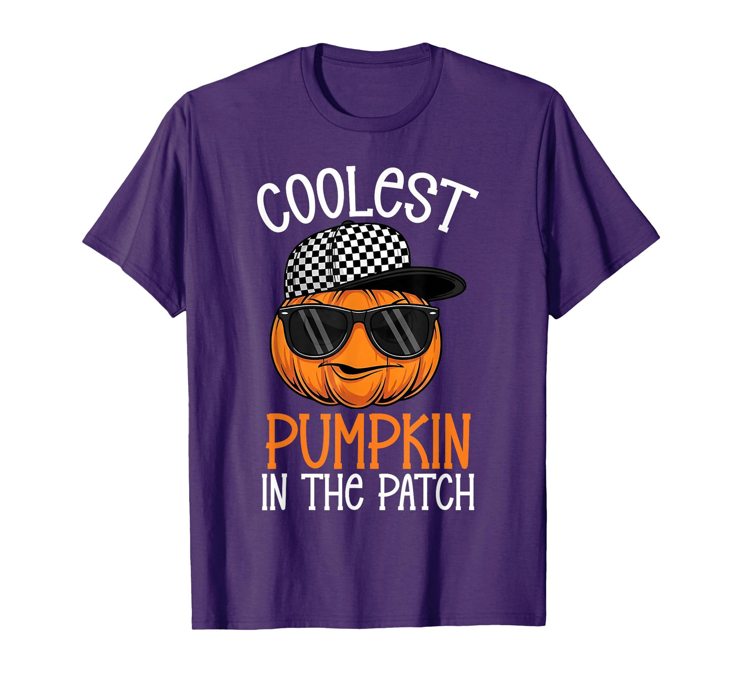 Coolest Pumpkin in The Patch Crew Kids Boys Men Costume T-Shirt