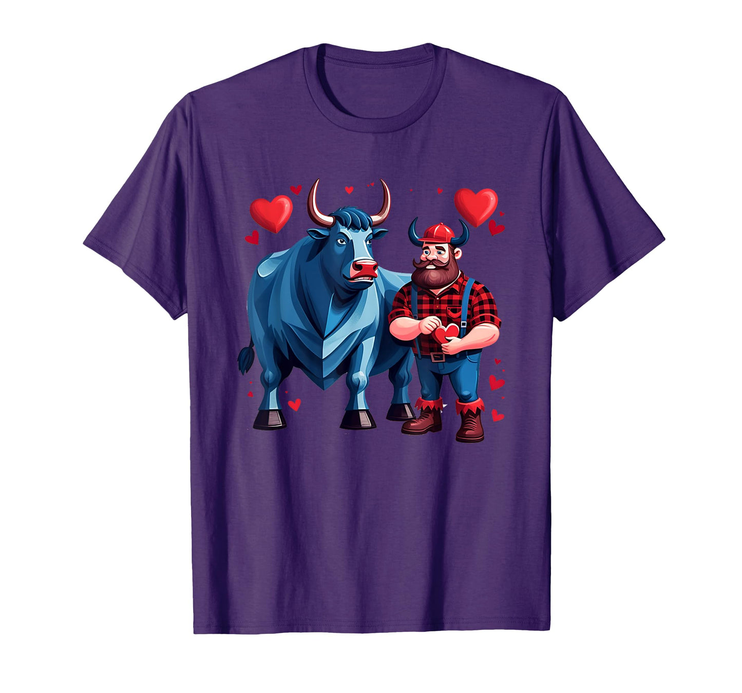 Paul Bunyan & Babe The Blue Ox on Valentine's Day T-Shirt