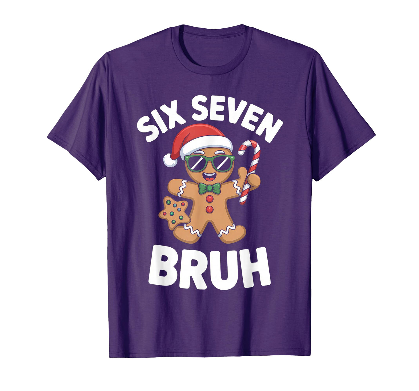 67 Meme Christmas Gingerbread Funny Six Seven Kids Boys Bruh T-Shirt