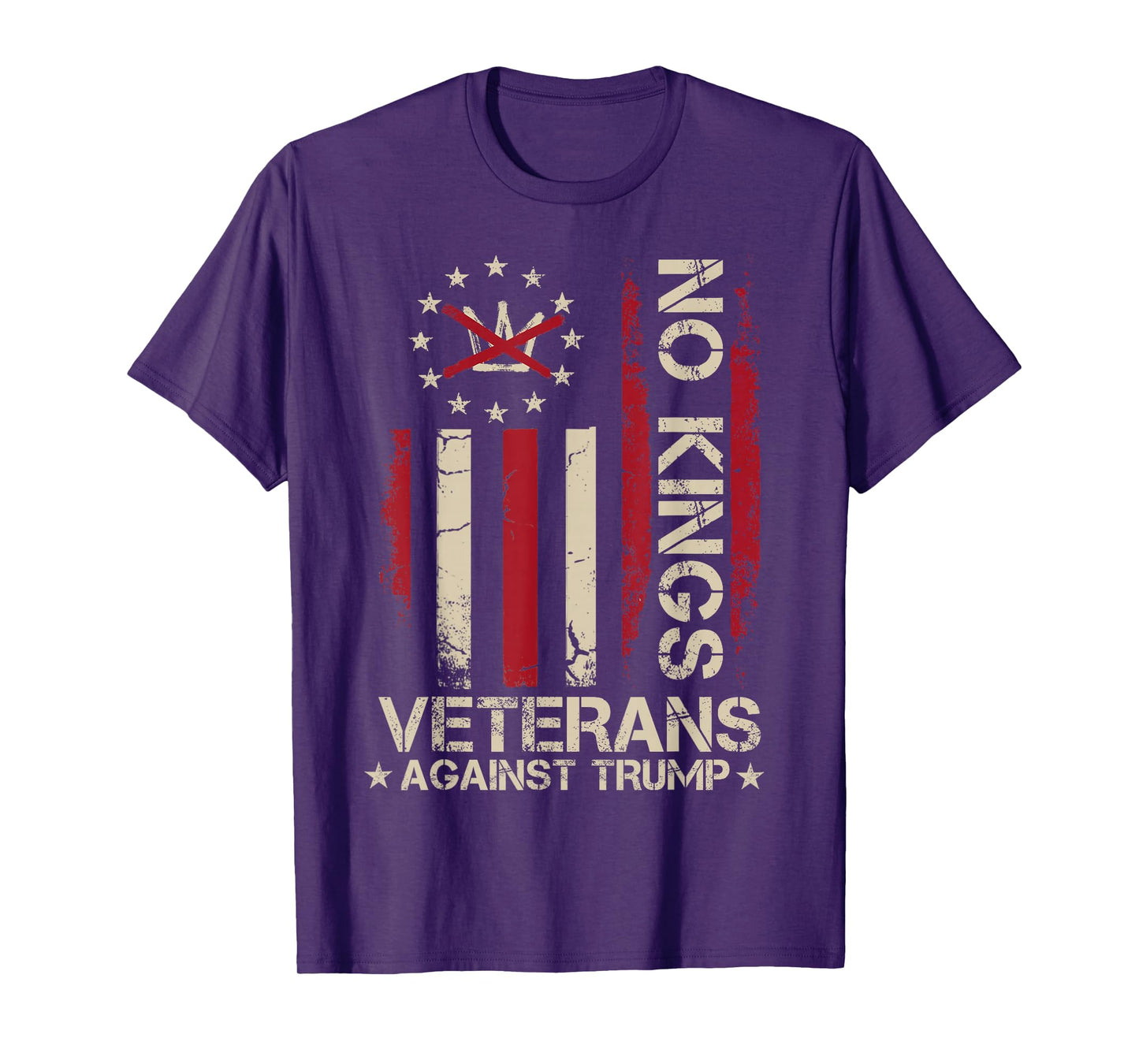 Military Veterans Protest USA Flag No Kings America Protest T-Shirt