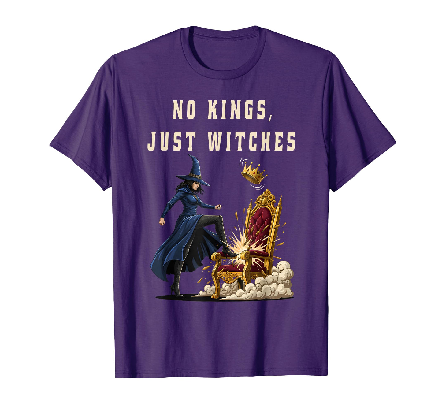 No Kings Just Witches Funny Witchcore Halloween Art T-Shirt