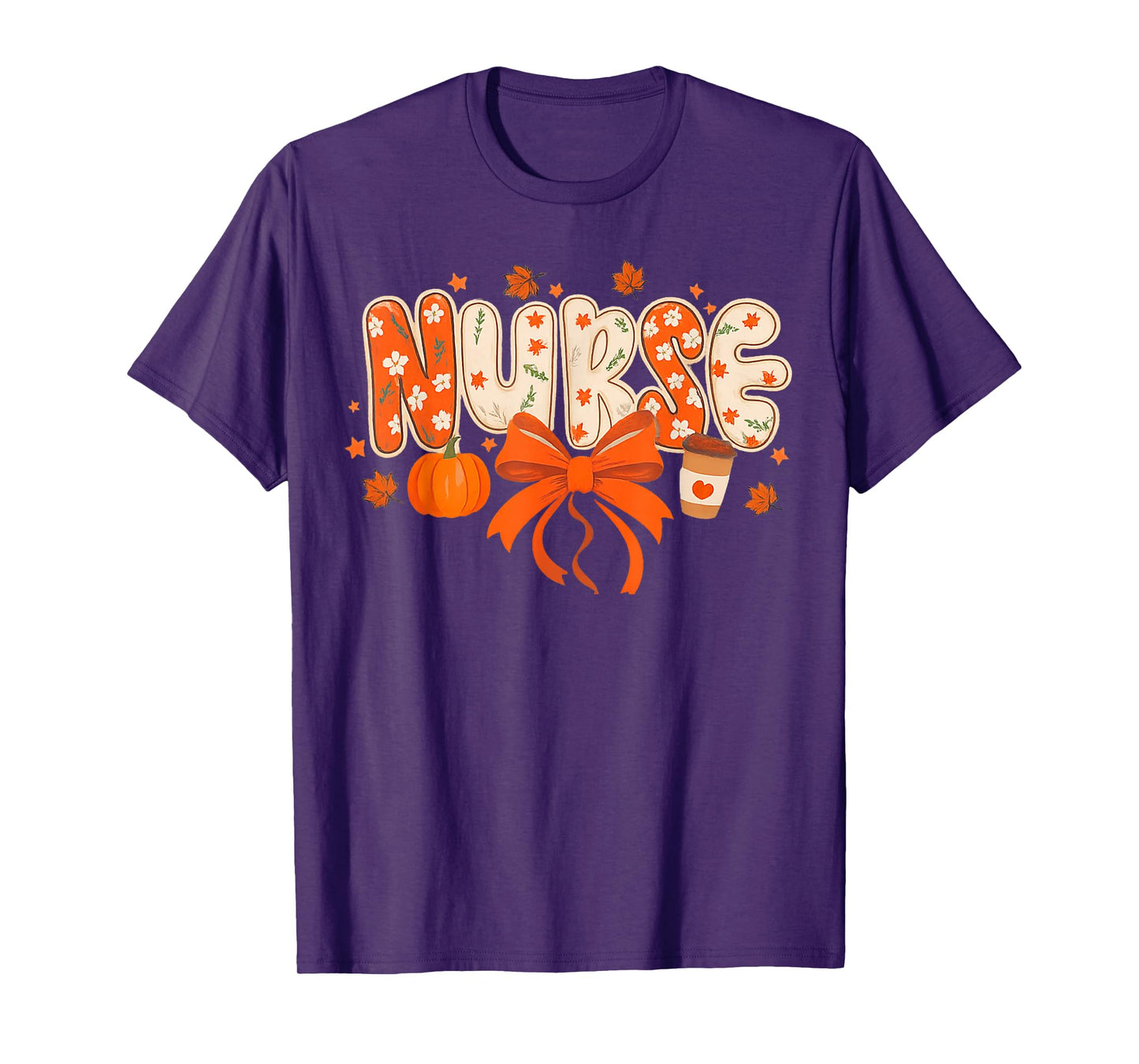 Nurse Fall Autumn Pumpkin Spice Coffee Thanksgiving T-Shirt