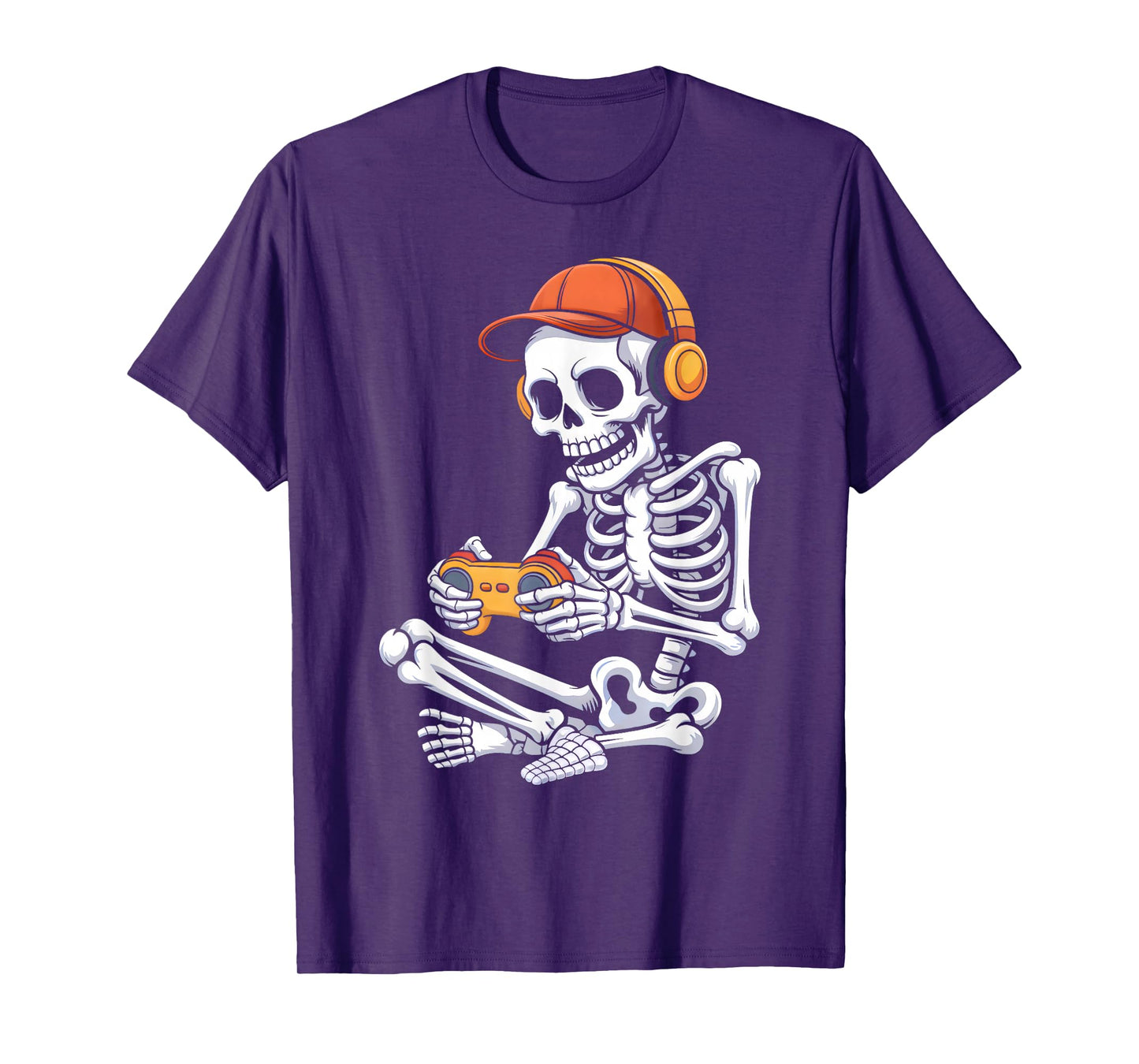 Halloween Skeleton Video Gaming Gamer Boys Men Teens Kids T-Shirt