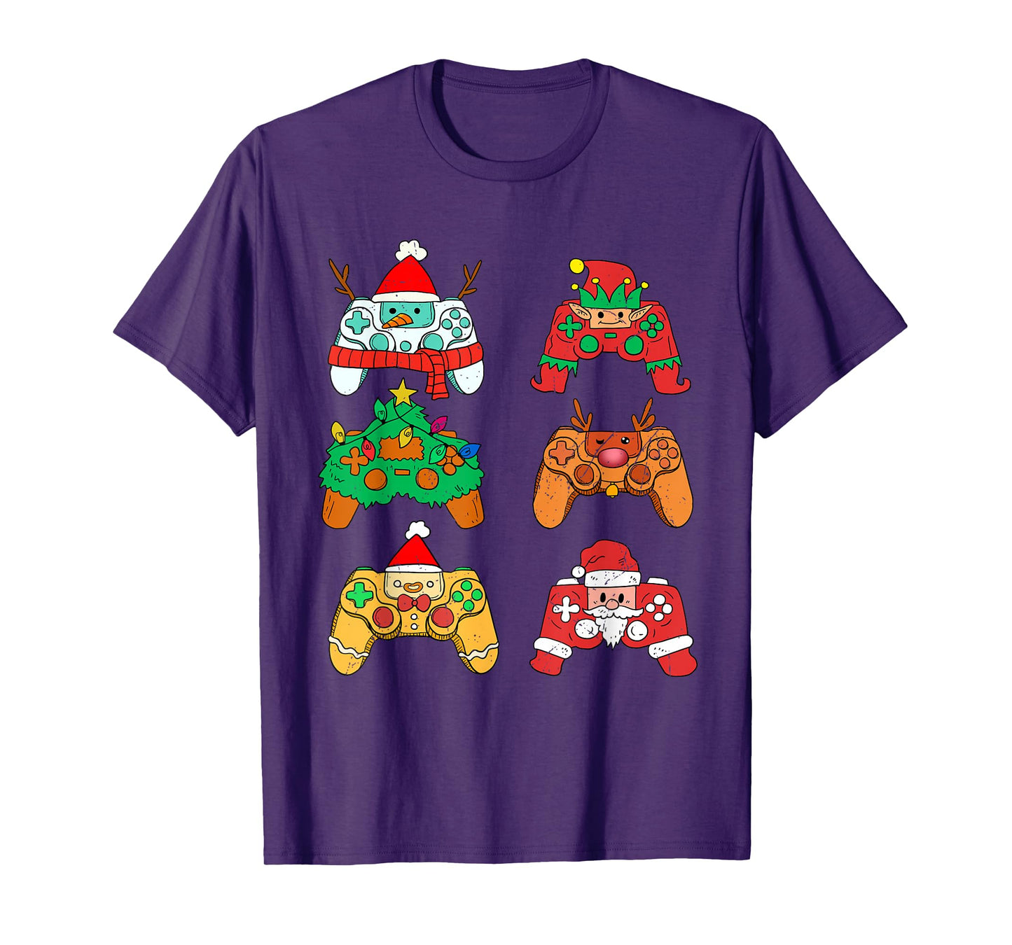 Video Game Christmas Santa Elf Gaming Controllers Gamer Boys T-Shirt
