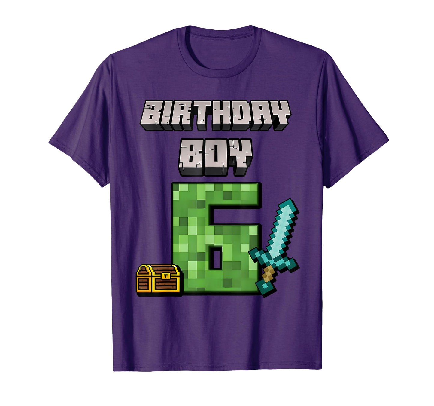 Birthday Boy 6th Birthday I'm 6 Year Old Gamer Pixel T-Shirt