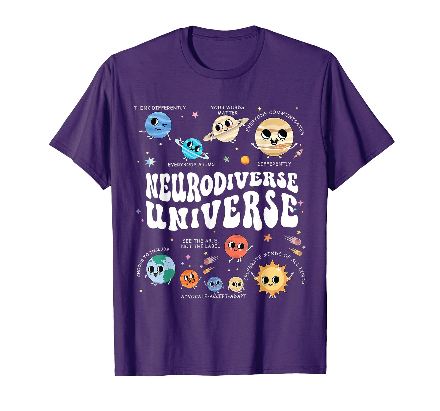 Neurodiverse Universe Autism Awareness Space Neurodiversity T-Shirt