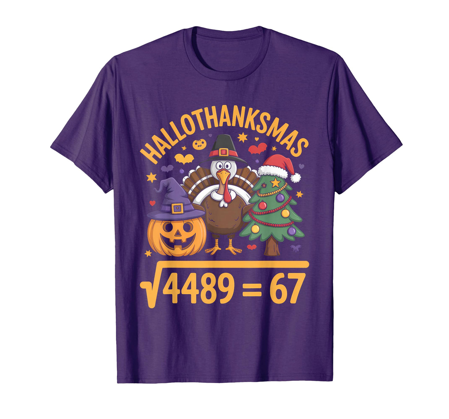 67 Meme Math Teacher Root 4489 Hallothanksmas Six Seven T-Shirt