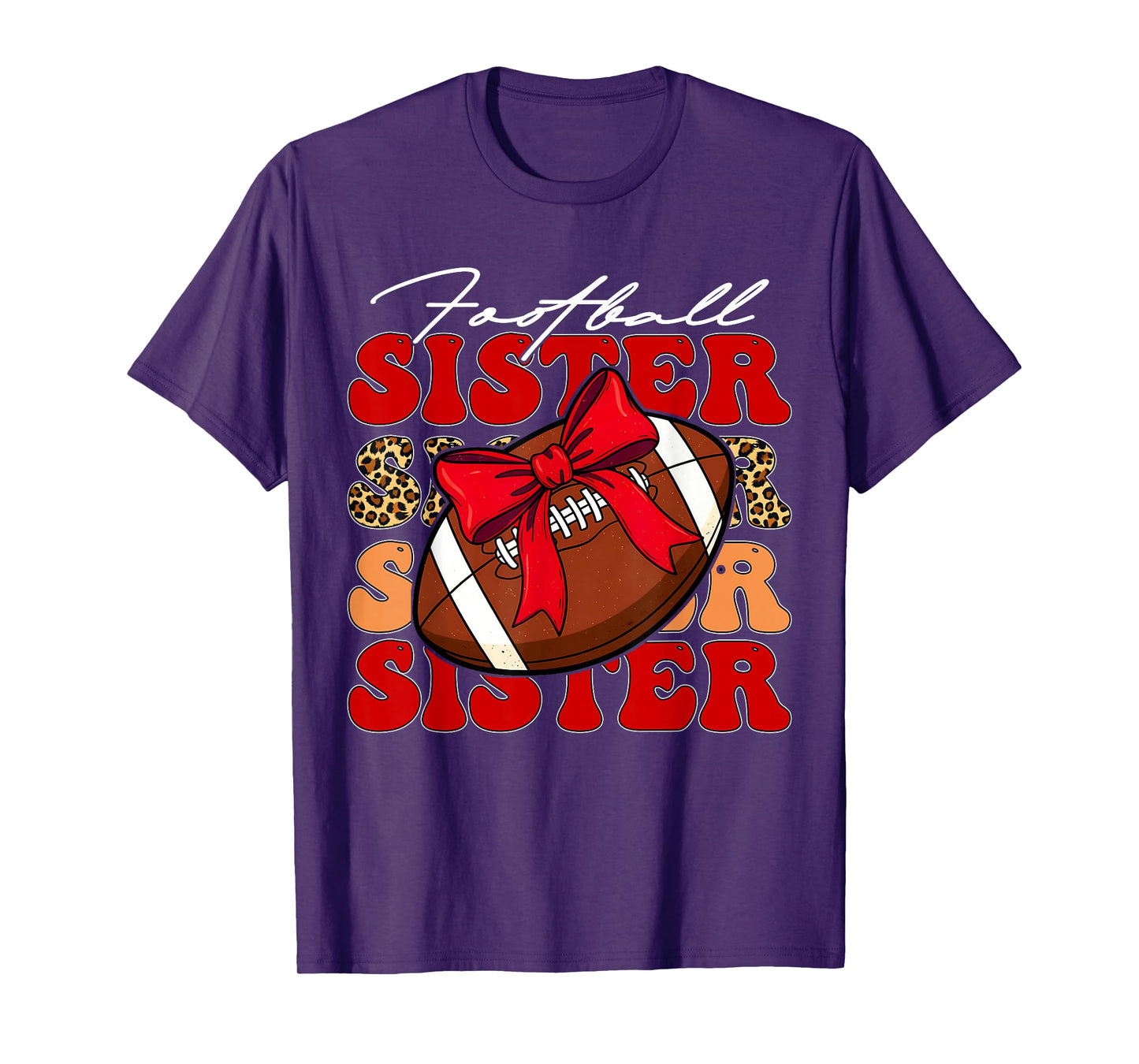Coquette Bow American Football Sister Game Day Women Girls T-Shirt