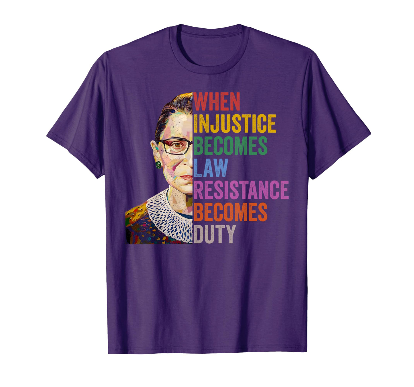 Notorious RBG Feminist Quotes Apparel Unisex-Adults Black Small T-Shirt