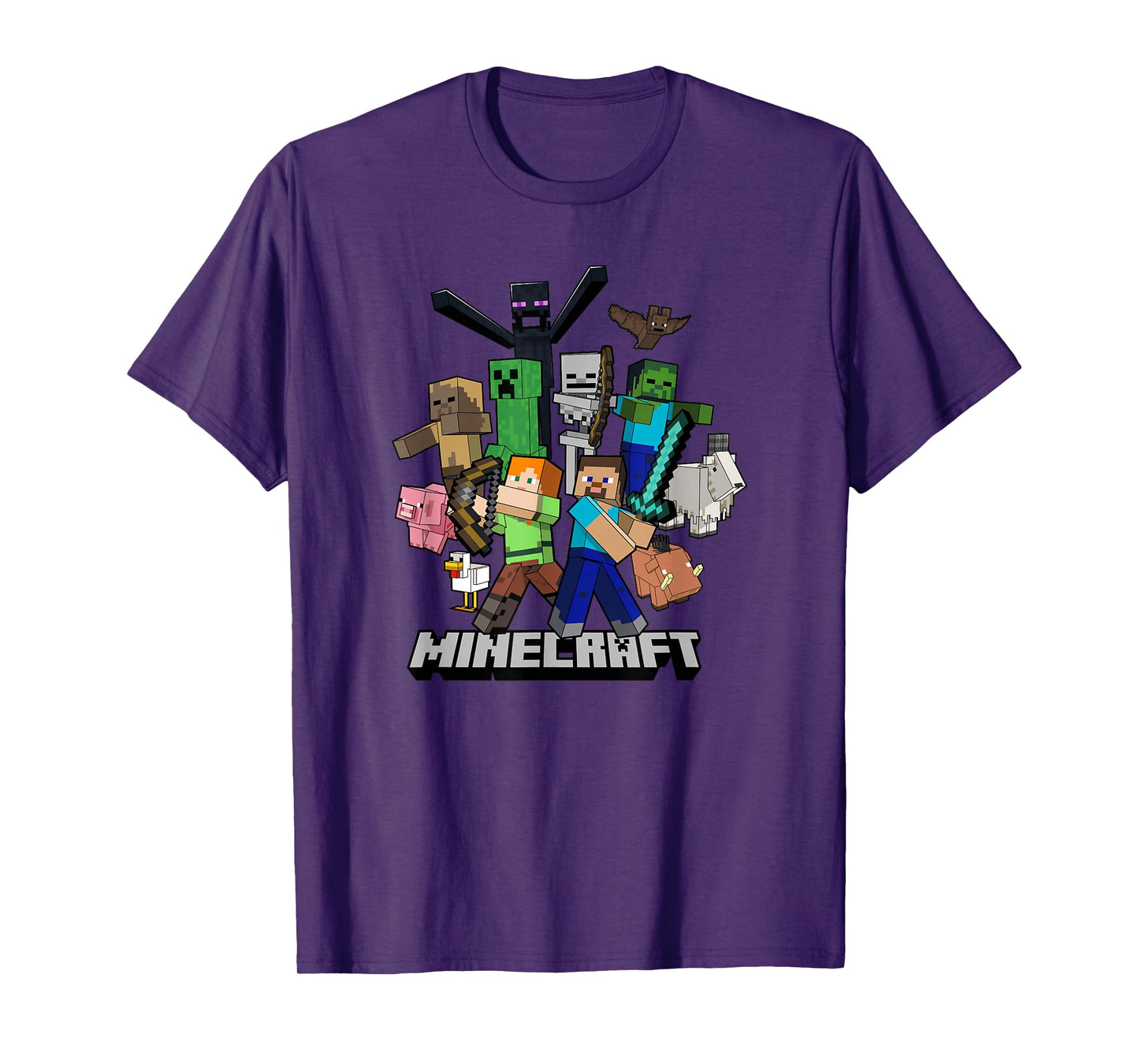 Minecraft Heroes & Enemies Group Shot T-Shirt