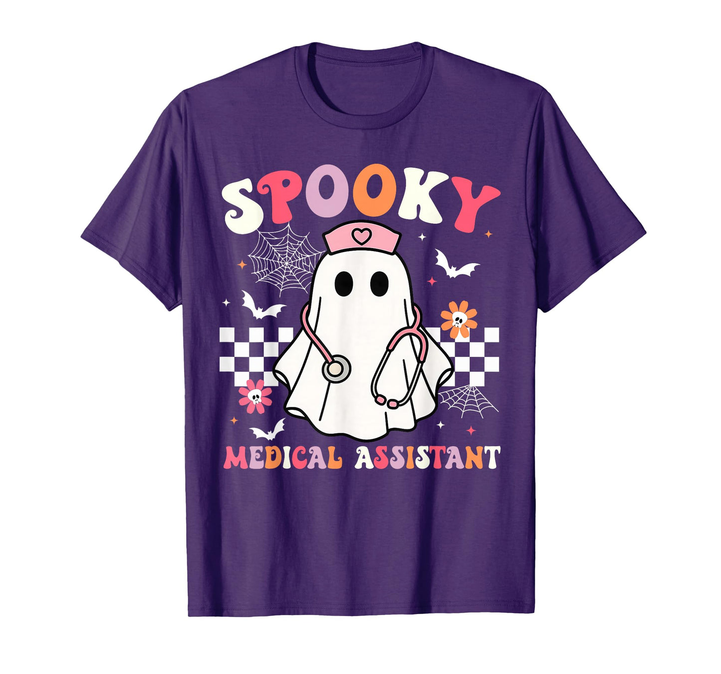 Groovy Spooky Medical Assistant Cute Halloween Med Assistant T-Shirt