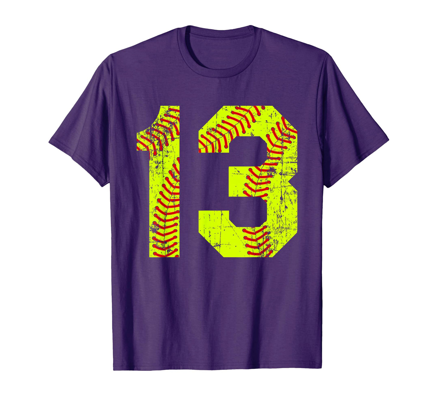 Vintage Softball 13 Jersey Number T-Shirt