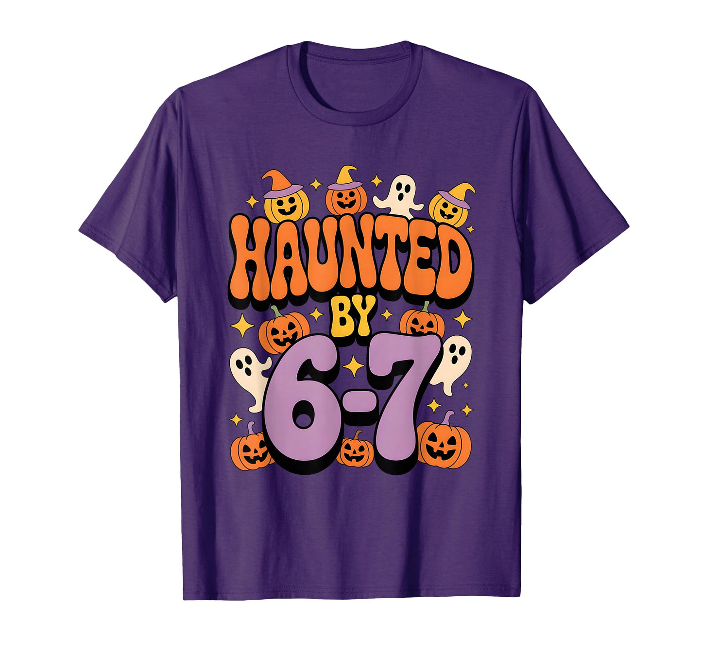 Haunted by 67 Spooky Ghost Meme Halloween Funny Six Seven T-Shirt