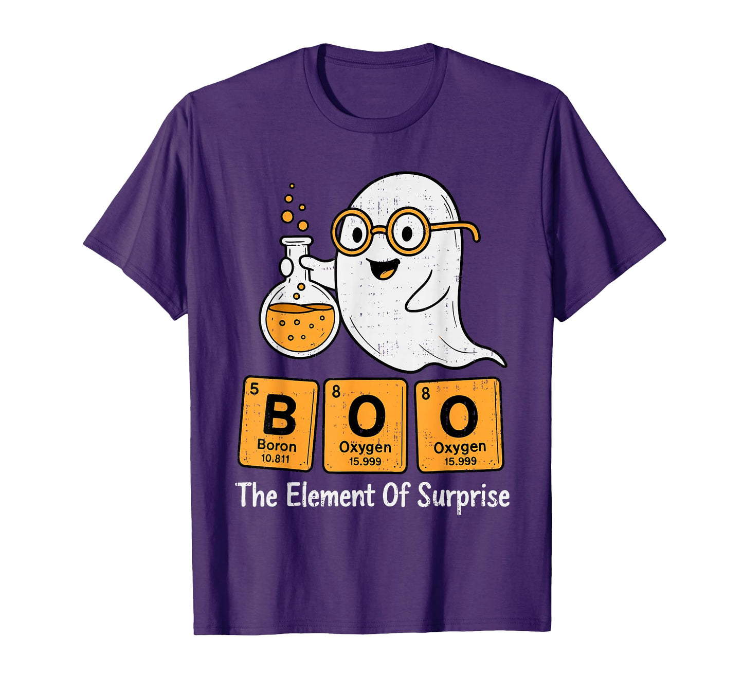 Boo Ghost Chemistry Pun Science Periodic Table Halloween T-Shirt