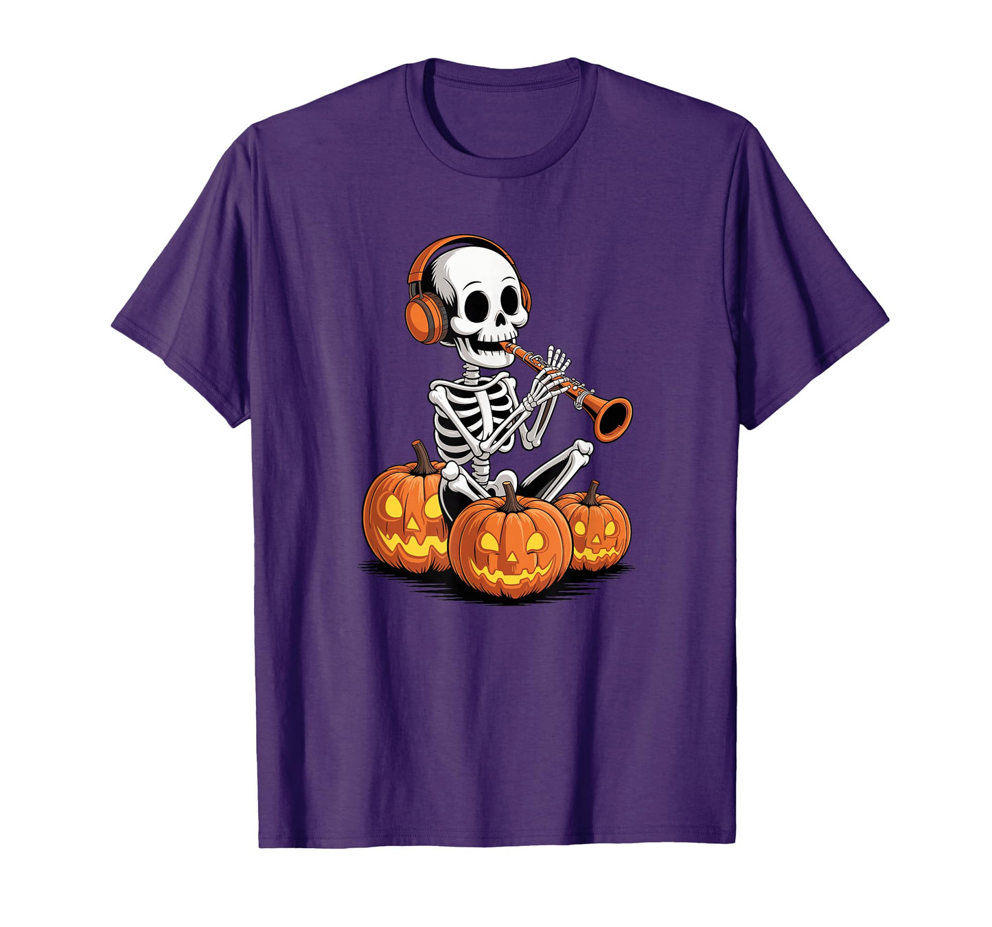 Halloween Skeleton Clarinet Clarinetist T-Shirt
