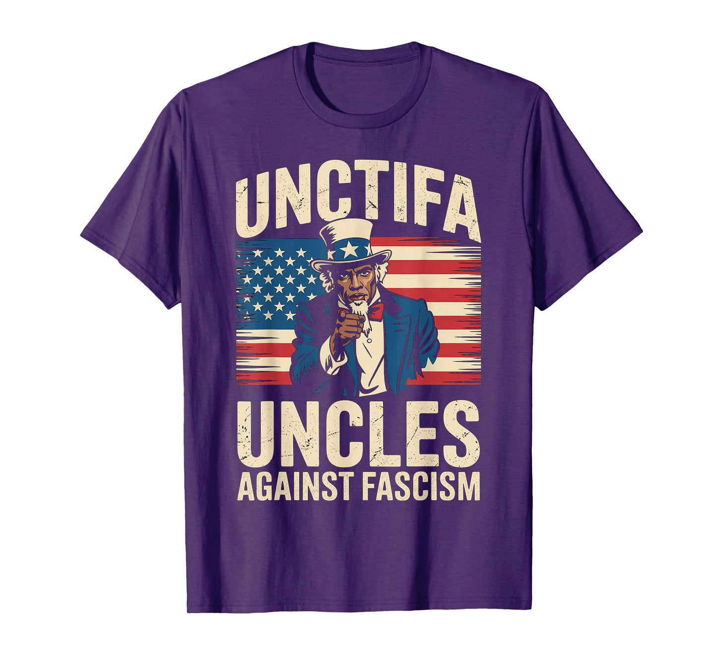 Unctifa Black Uncles Against Fascism Flag Resist No Kings T-Shirt