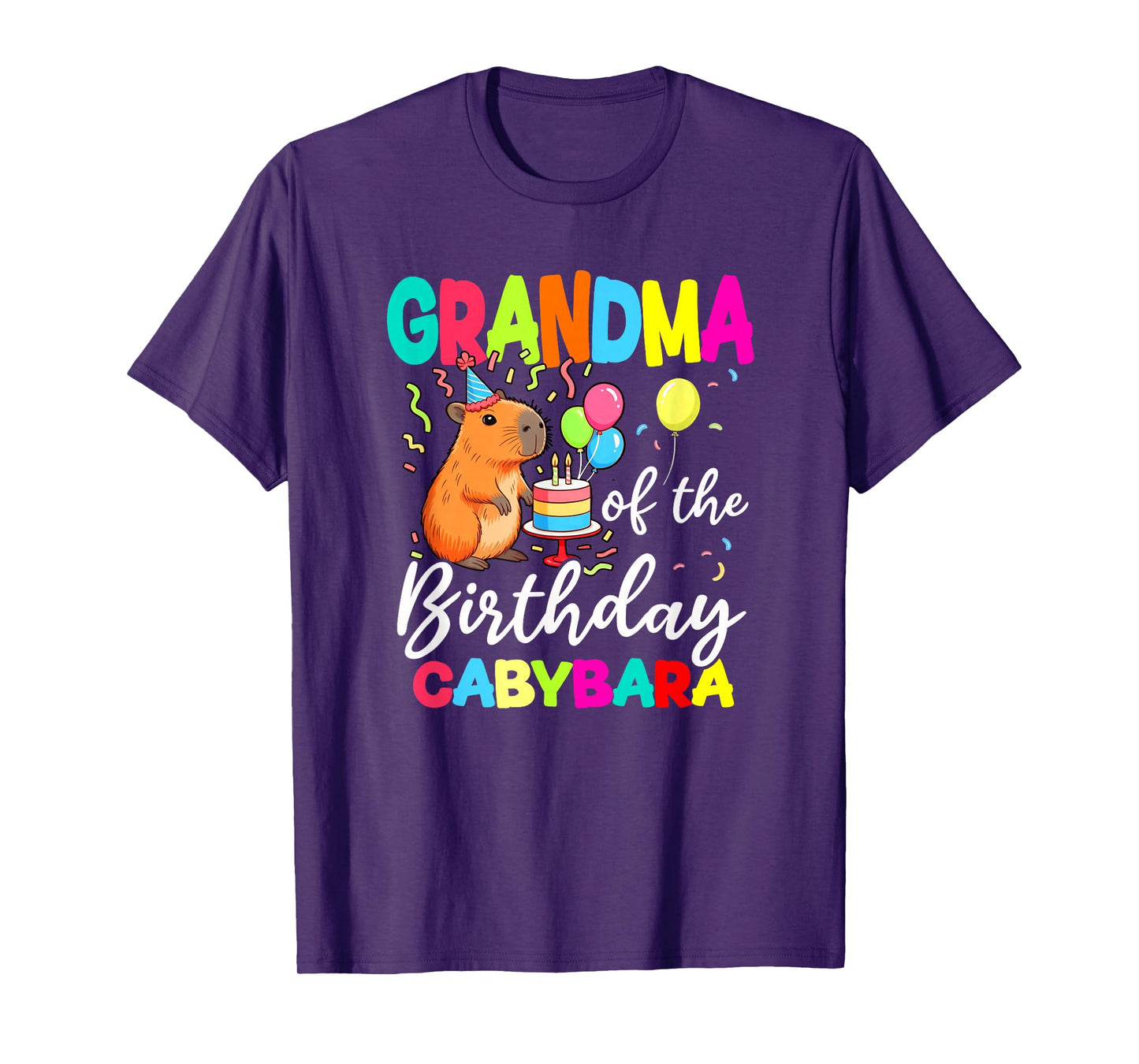 Grandma of The Birthday Capybara Girl Bday Party Family T-Shirt