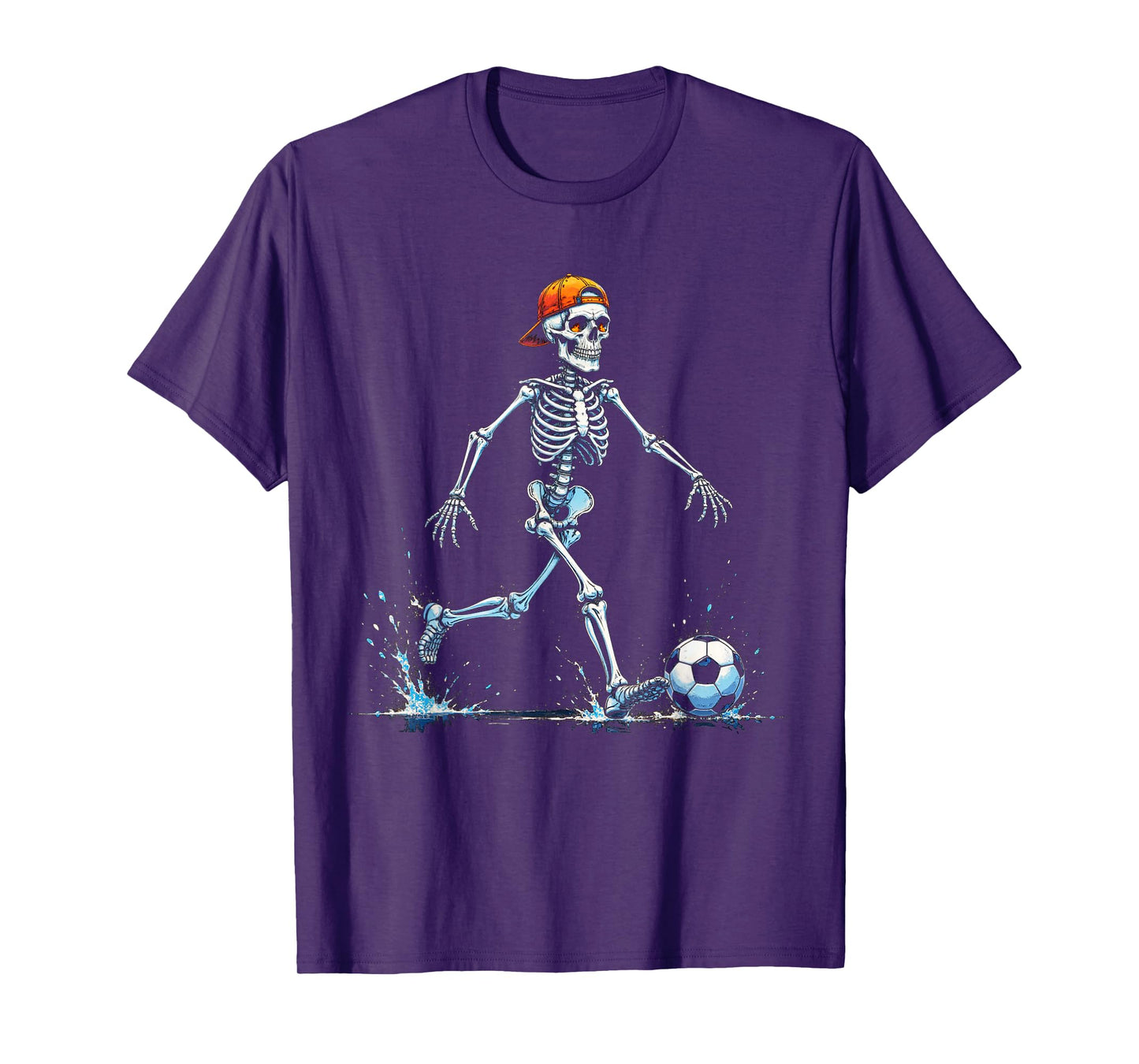 Spooky Skeleton Soccer Player Funny Halloween 2025 Costume T-Shirt
