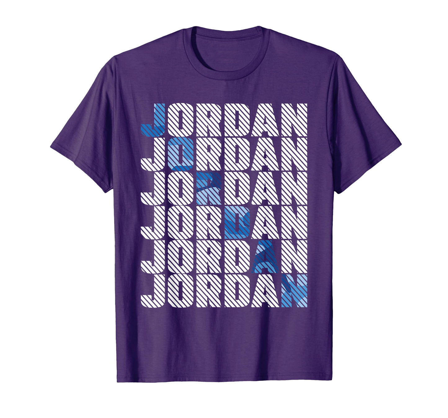 Diagonal Jordan Camo Pattern Blue Retro Camouflage T-Shirt