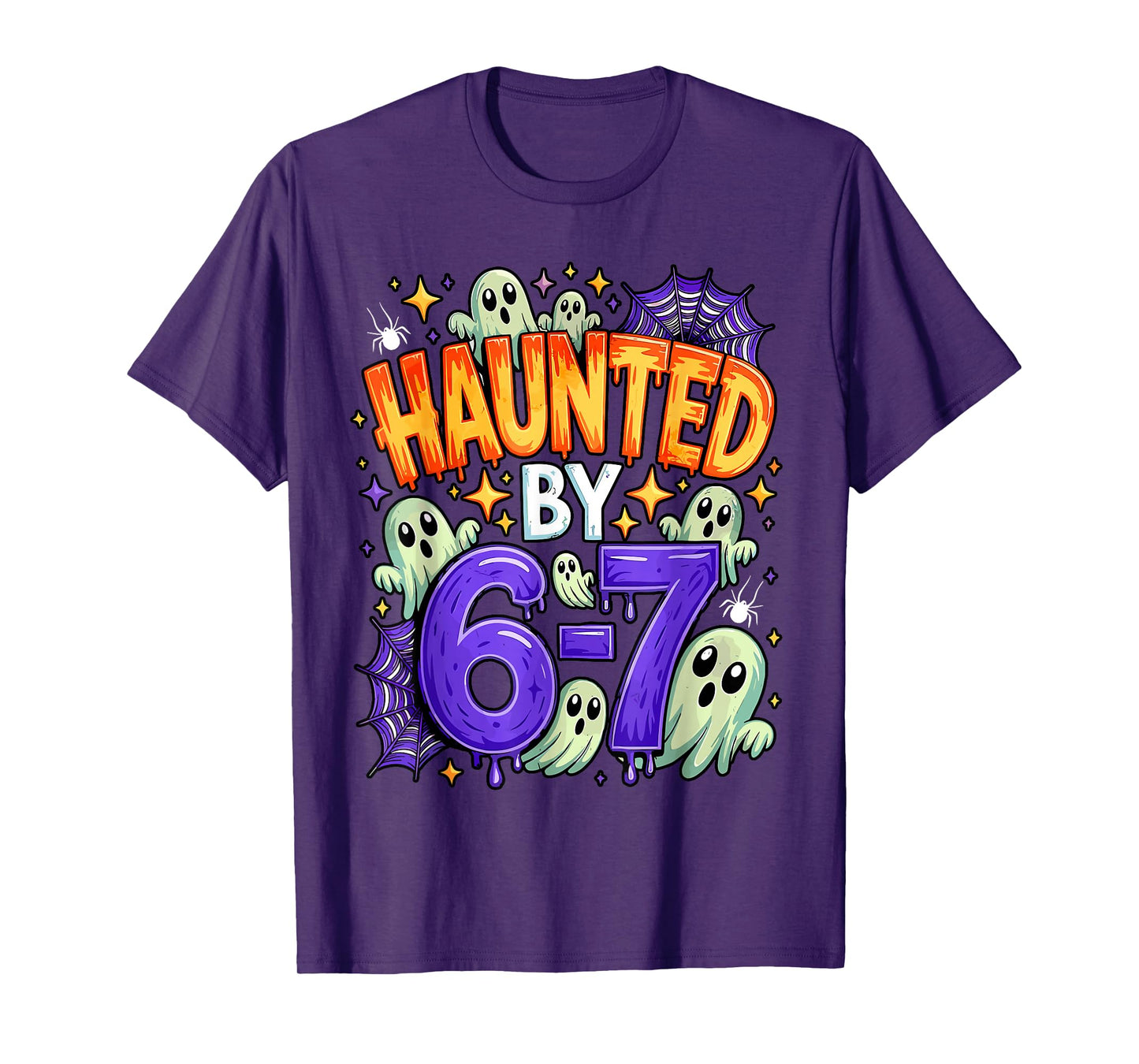 Haunted by 67 – Funny Ghost and Pumpkin Halloween Costume T-Shirt