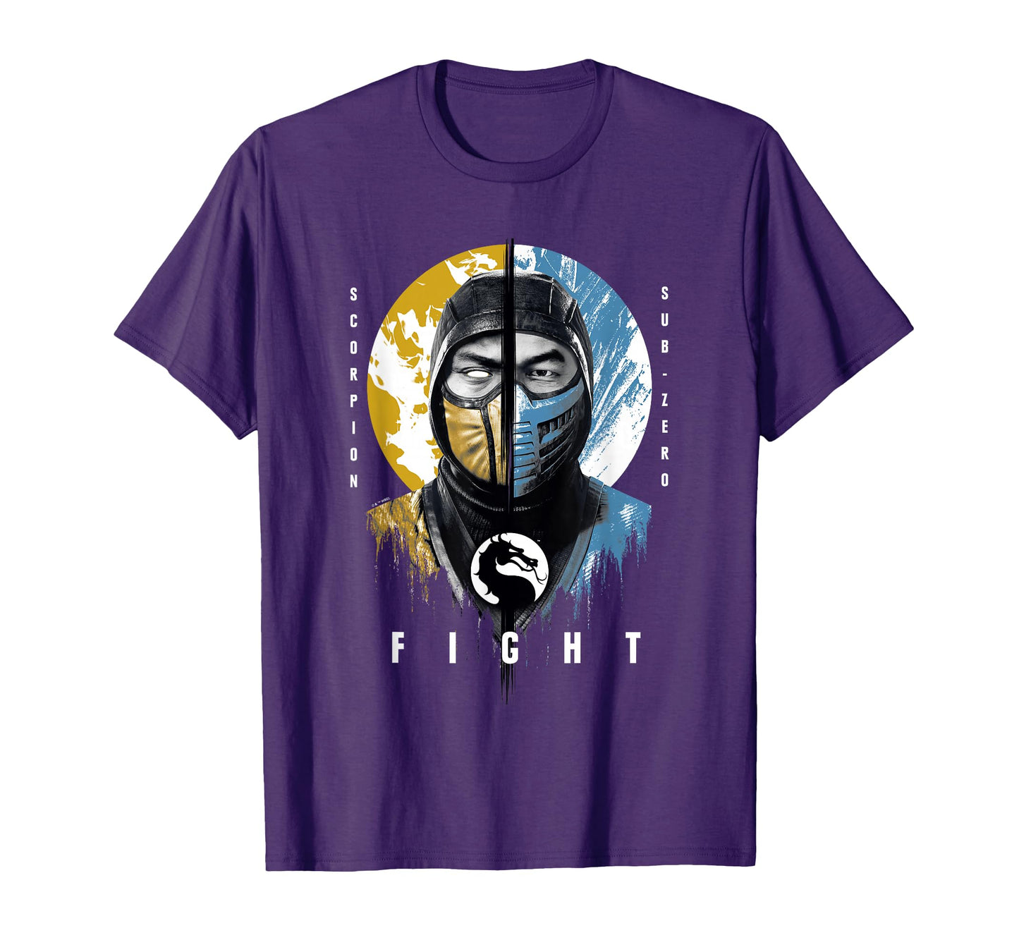 Mortal Kombat Klassic Scorpion Vs Sub-Zero Fight Portrait T-Shirt