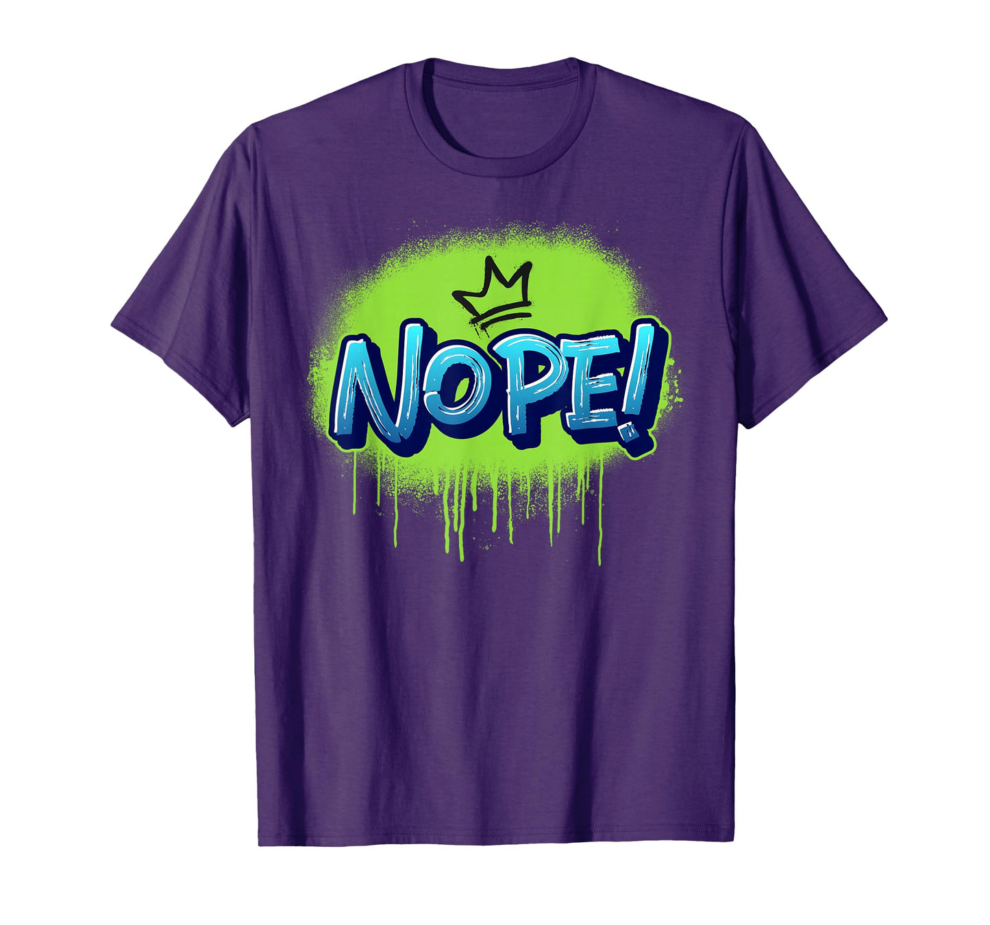 Nope No Kings 2025 US Protest Streetwear Graffiti Crown T-Shirt