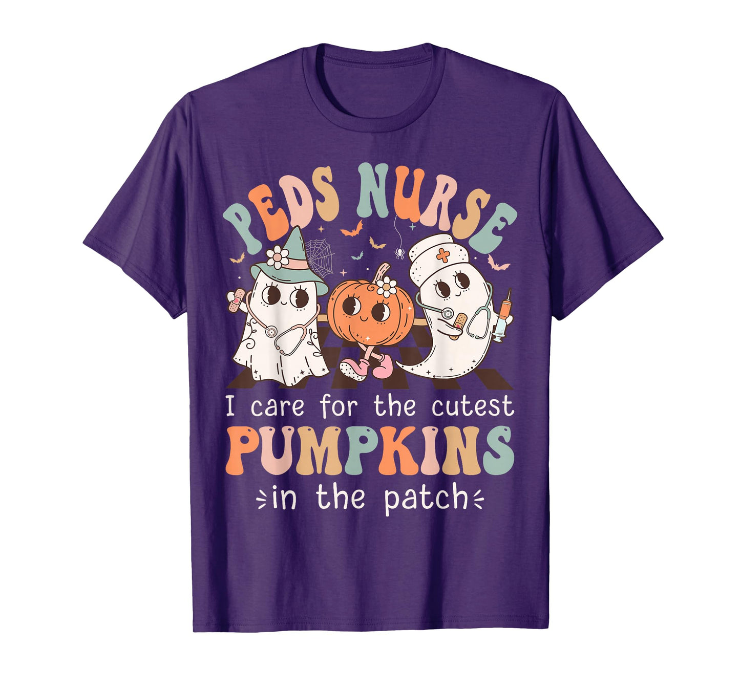 Peds Nurse Cutest Pumpkins Halloween Pediatric Nurse T-Shirt