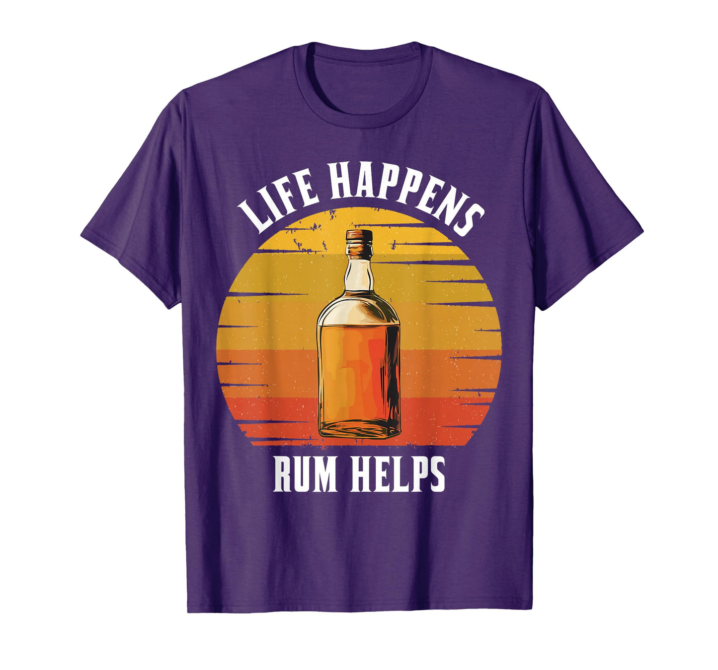 Life Happens Rum Helps Vintage Whiskey Lover T-Shirt