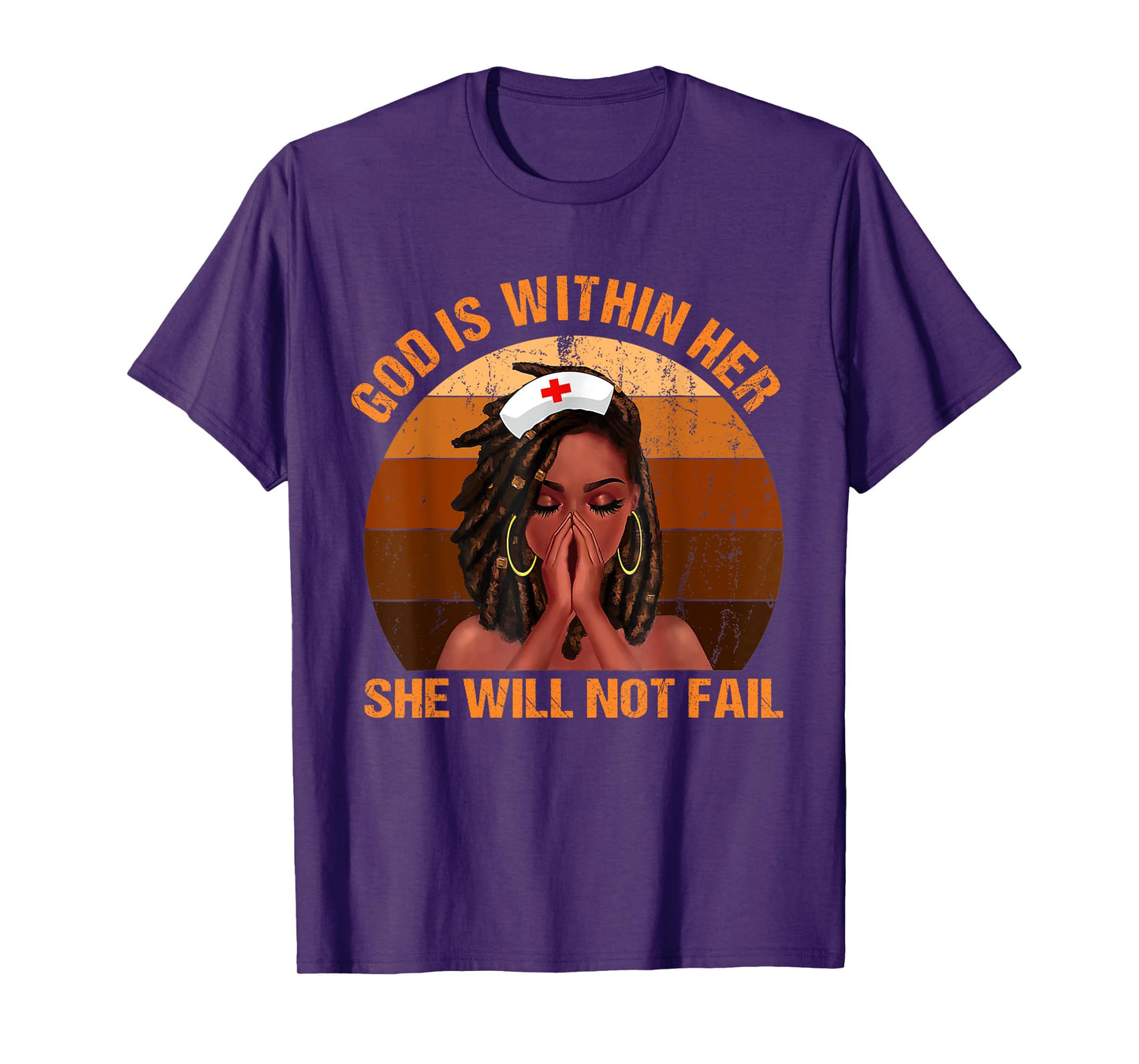 God Is Within Her She Will Not Fail Black Melanin Christian T-Shirt