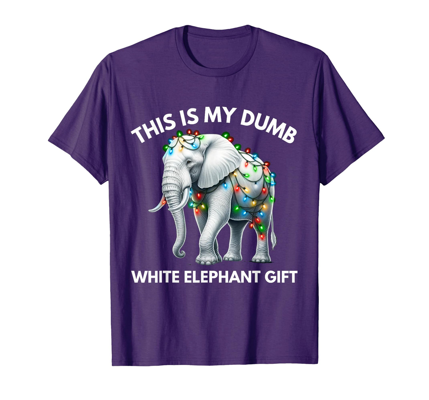 Funny White Elephant Gift Wrapped Elephant Dumb Gift T-Shirt