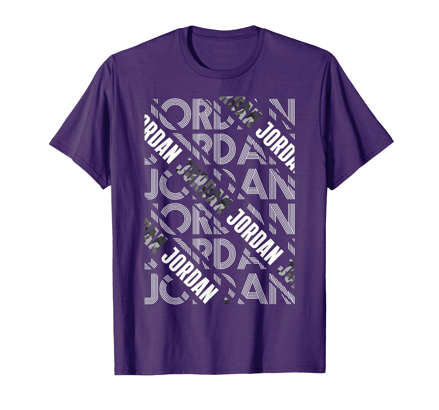 Diagonal Jordan Pattern Jordan Camo Pattern Grey Camouflage T-Shirt