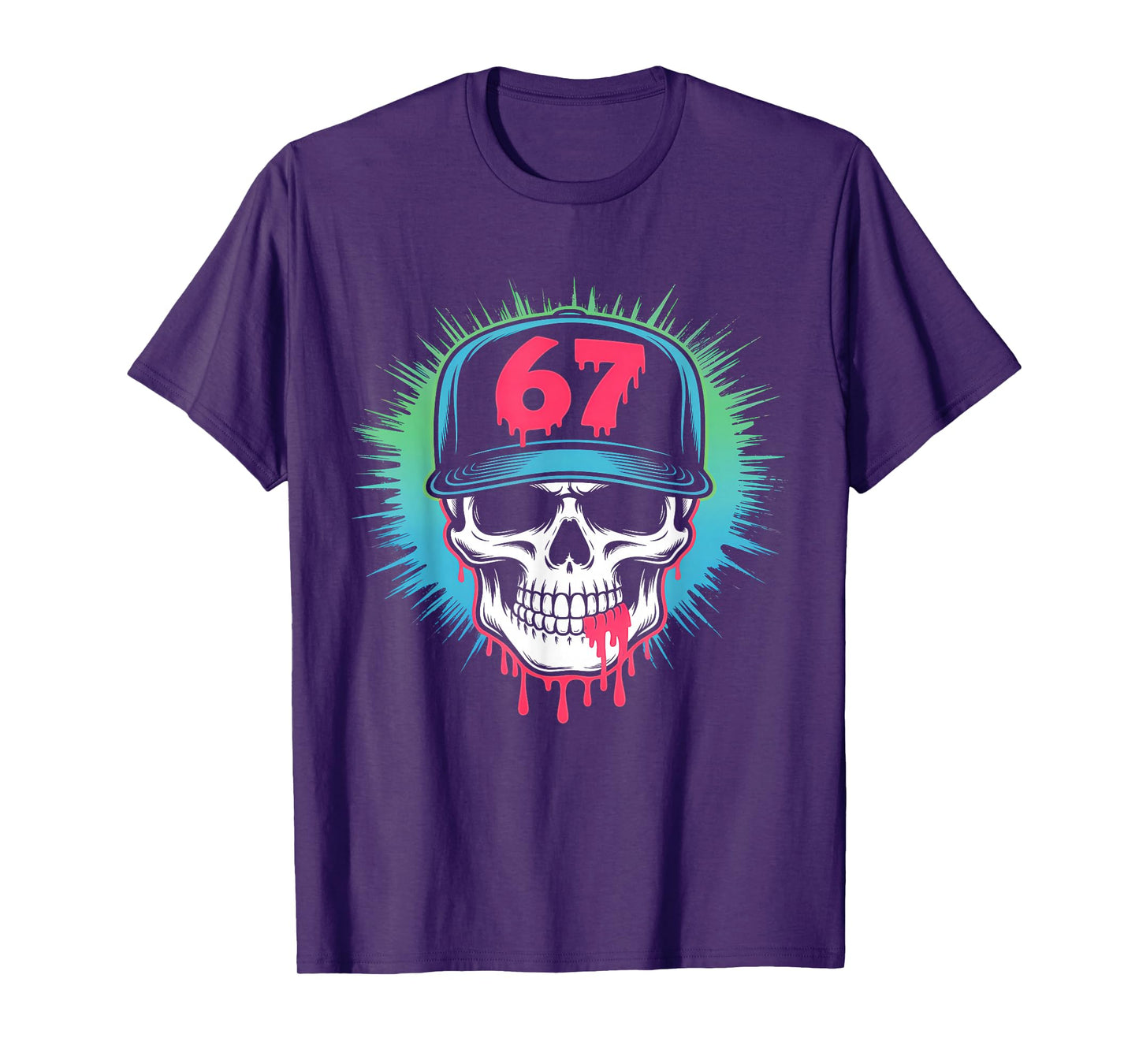 67 Skull Meme Funny Six Seven Alpha Slang T-Shirt