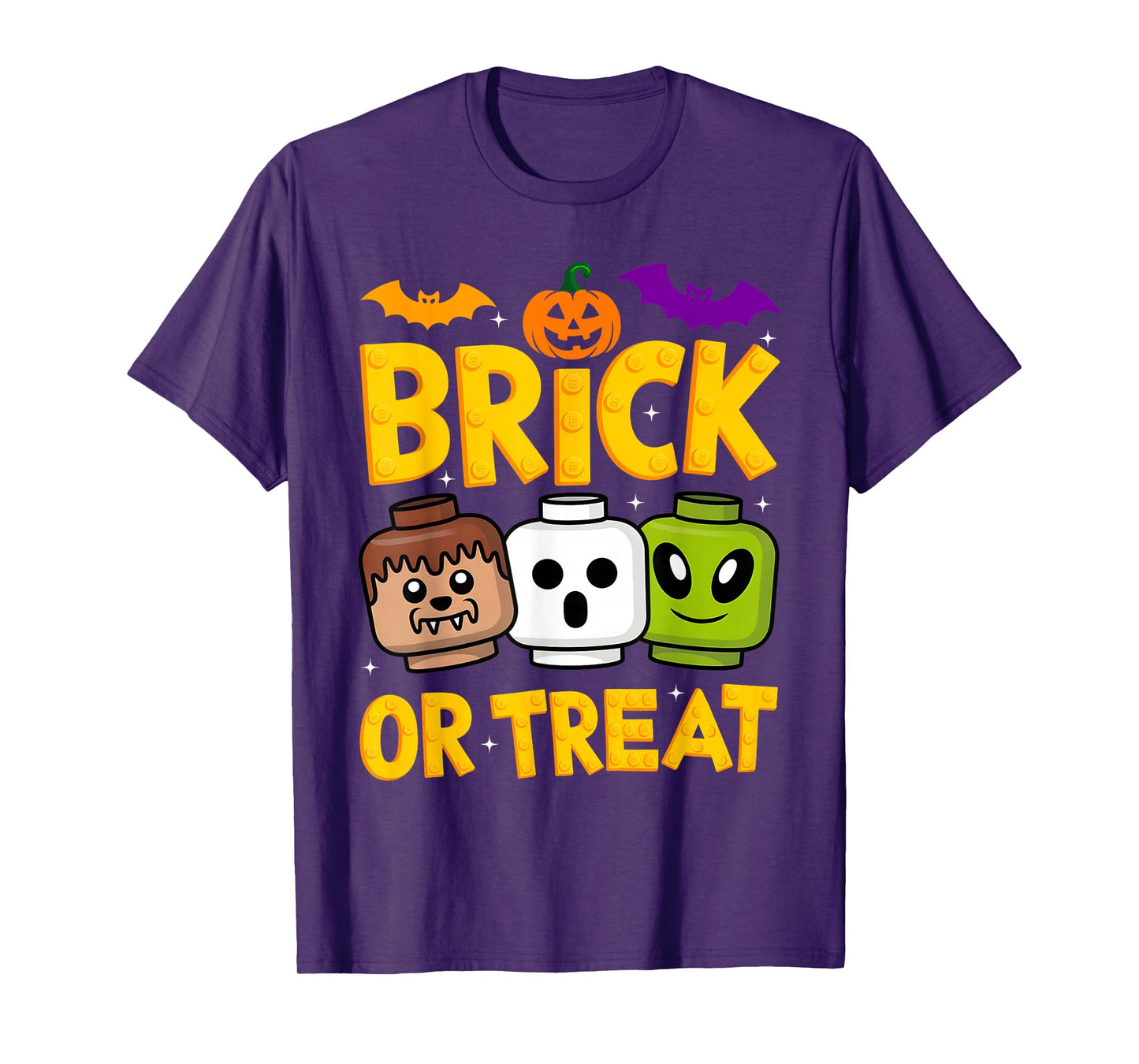 Brick or Treat Halloween Master Builder Blocks Building Kids T-Shirt
