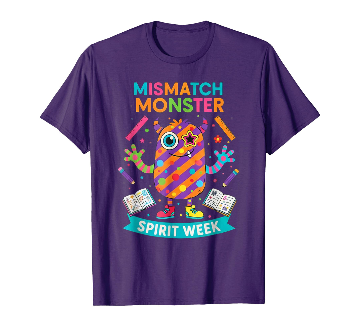 Mismatch Monster Spirit Week Mismatch Day Design T-Shirt
