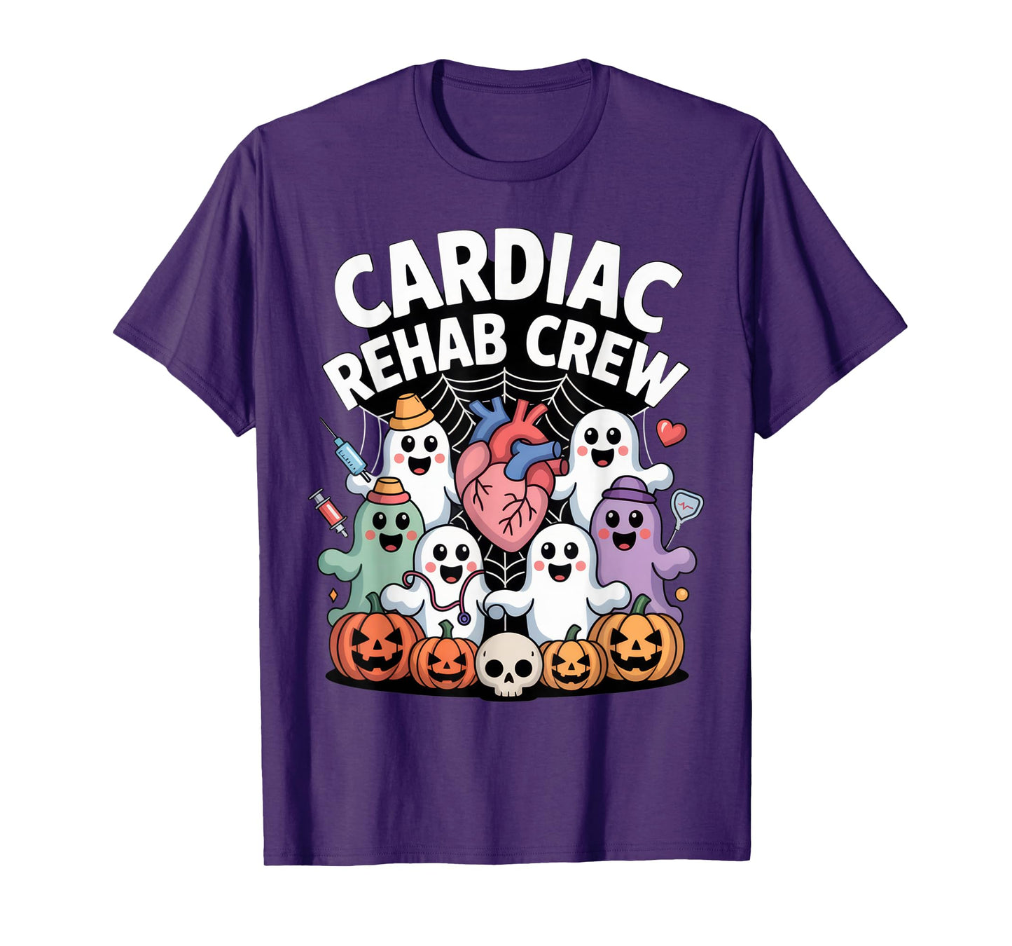 Cardiac Rehab Crew Cute Ghost Halloween Medical T-Shirt