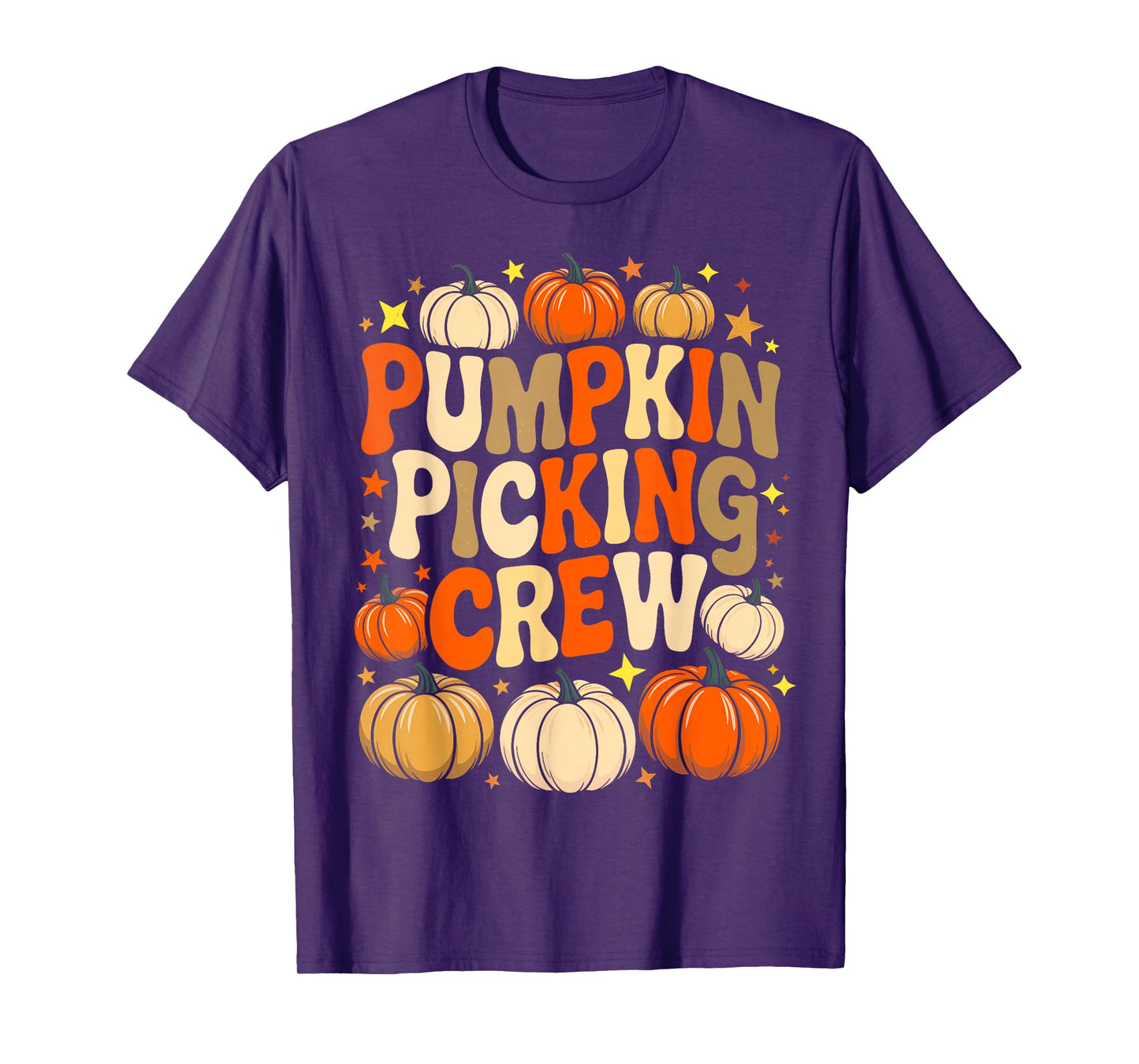 Groovy Pumpkin Picking Crew Matching Family Tee Autumn T-Shirt