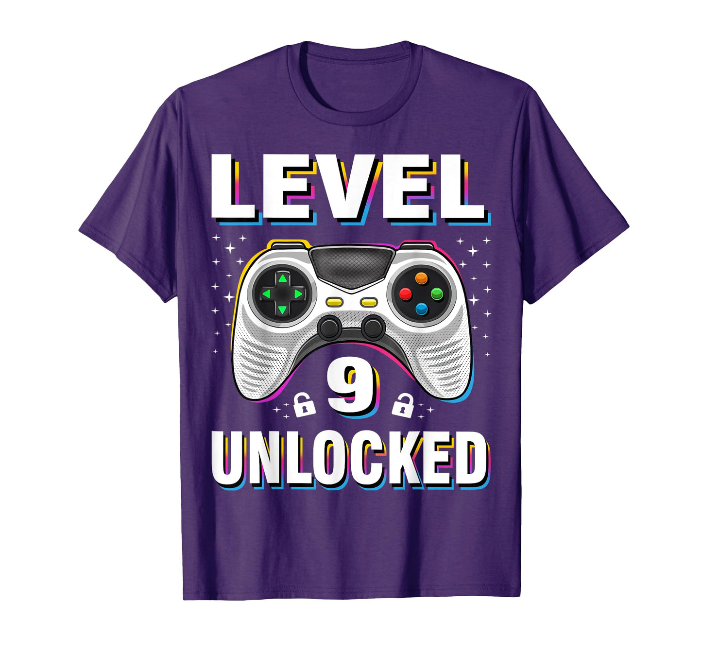 9th Birthday Boy Level 9 Unlocked Video Gamer 9 Years Old T-Shirt
