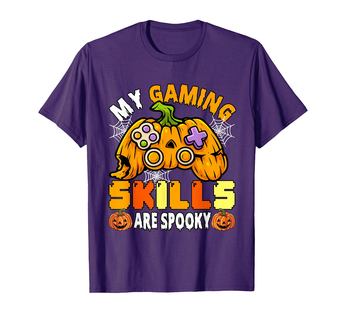 Gaming Skills Are Spooky Halloween Game Controller Pumpkin T-Shirt
