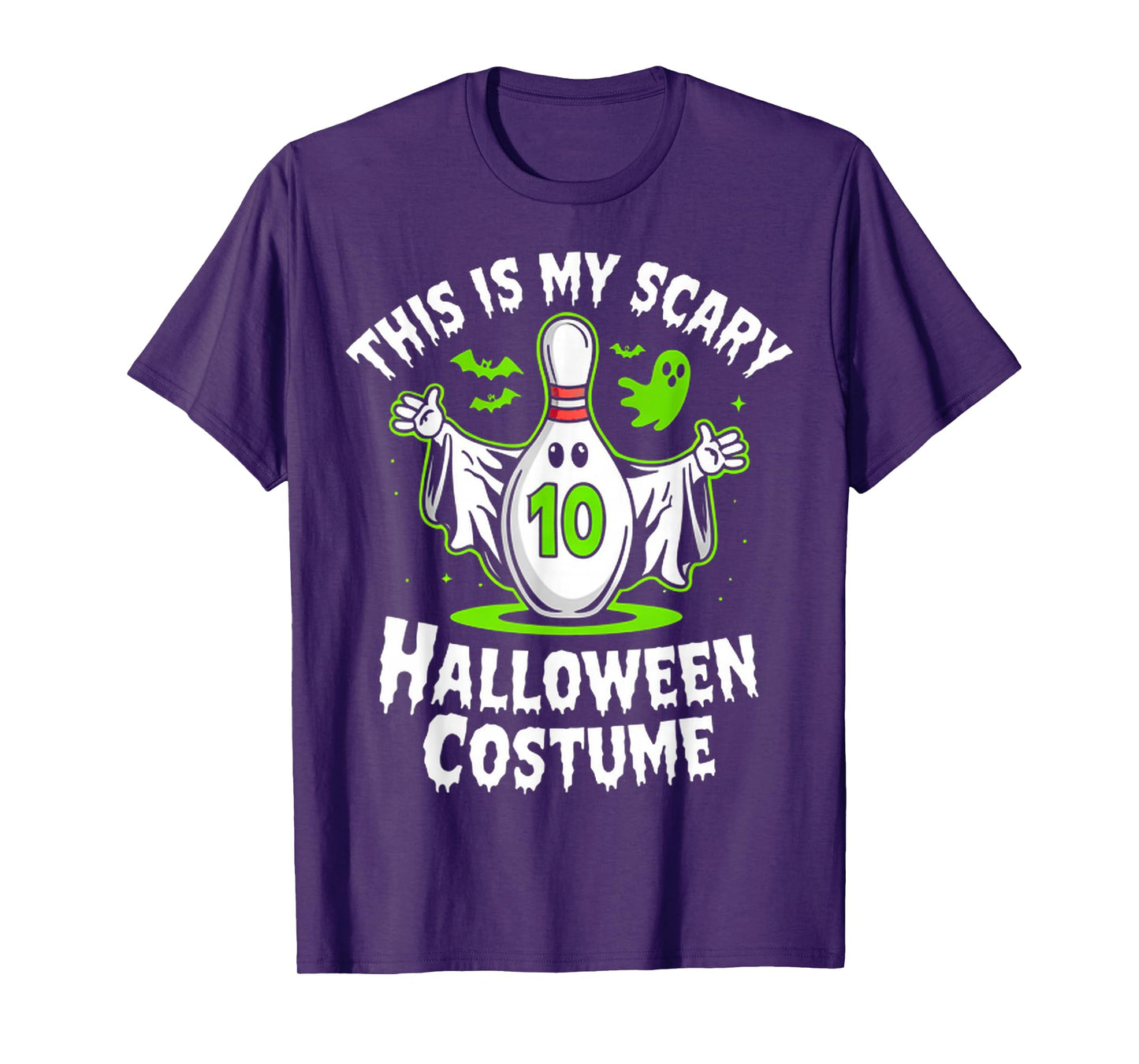 Funny Ghost Bowling League Team Halloween Humor Design T-Shirt